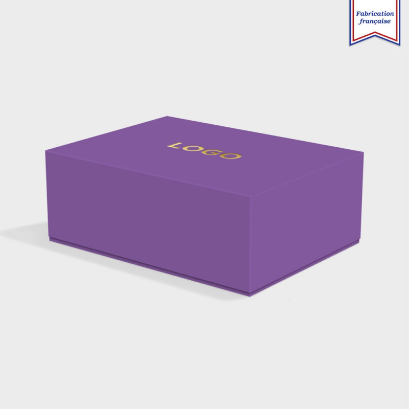 Boite cloche retombante purple avec dorure